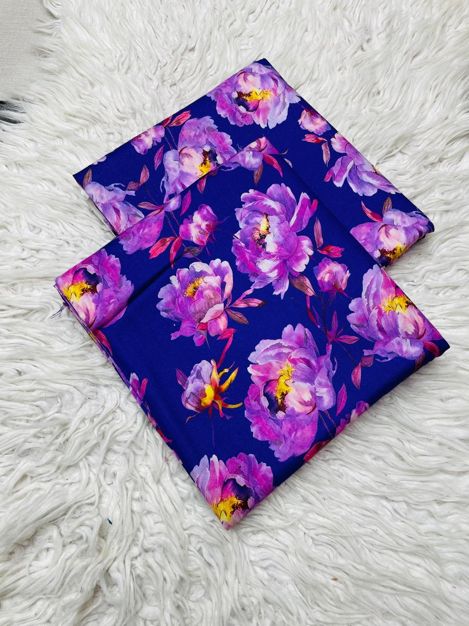 2 PC Linen Allover Unstitched Suit Vol-408