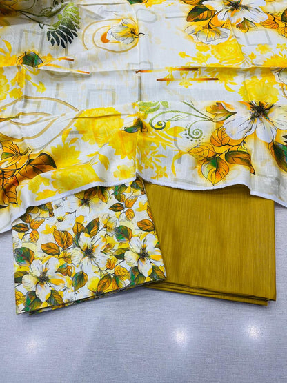 3 PC Slub Khaddar Suit Vol-0085