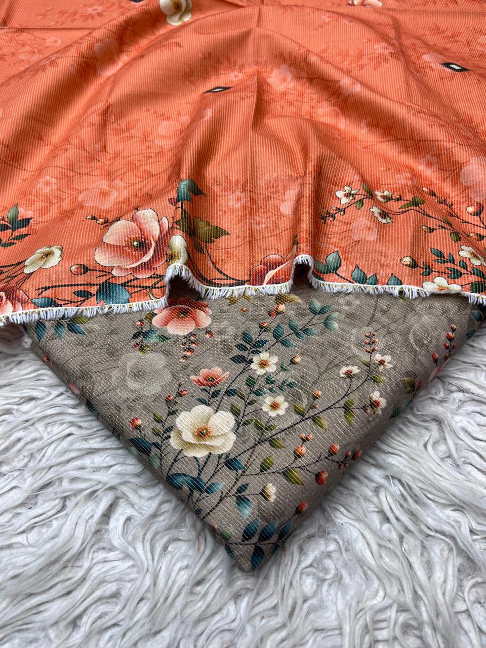 3Pc Chamki Khaddar Allover Unstitched Suit Vol-0136