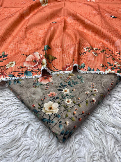 3Pc Chamki Khaddar Allover Unstitched Suit Vol-0136