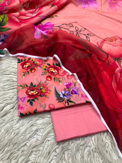 3Pc Lawn Digital Printed Unstitched Suit 15