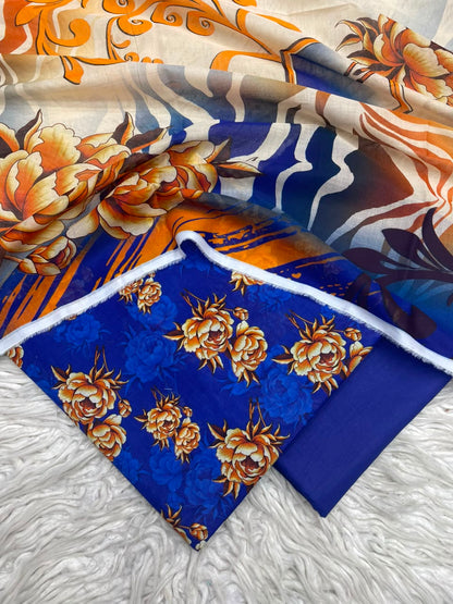 3Pc Lawn Digital Printed Unstitched Suit 15