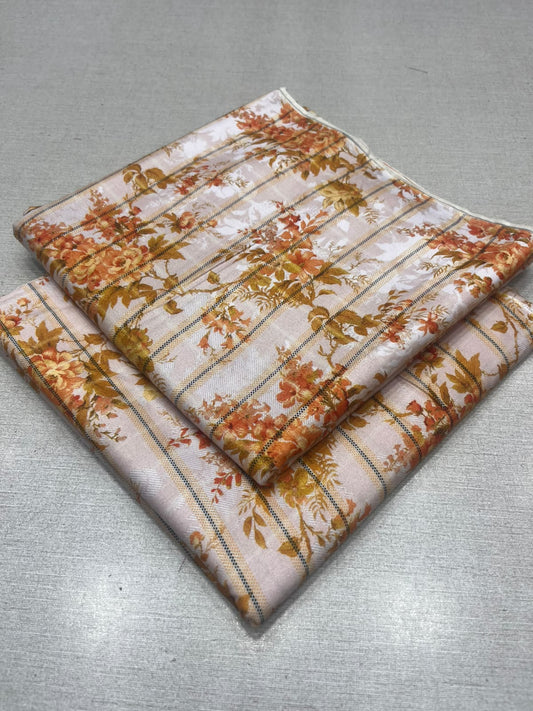 2Pc Zari Linen Same Printed Unstitched Suit 296