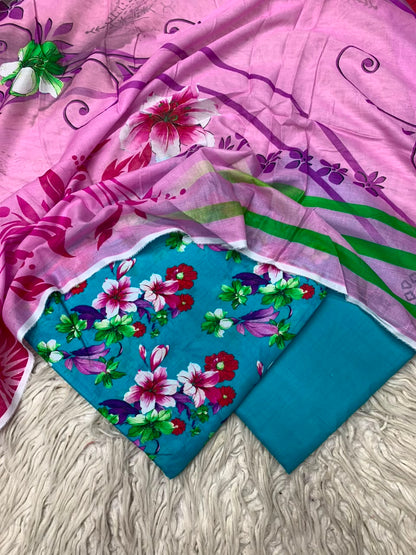 3Pc Lawn Digital Printed Unstitched Suit 15