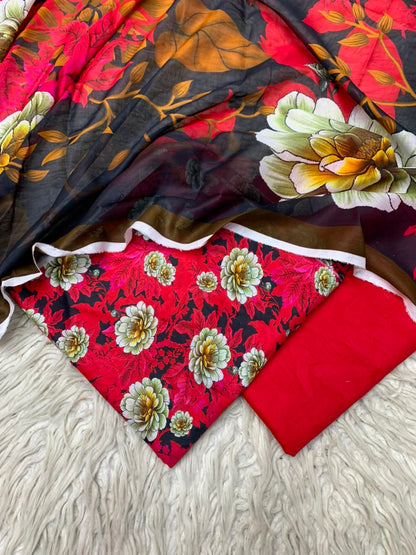 3Pc Lawn Digital Printed Unstitched Suit 15