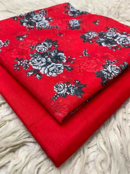 2Pc Printed Lawn Unstitched Suit 15