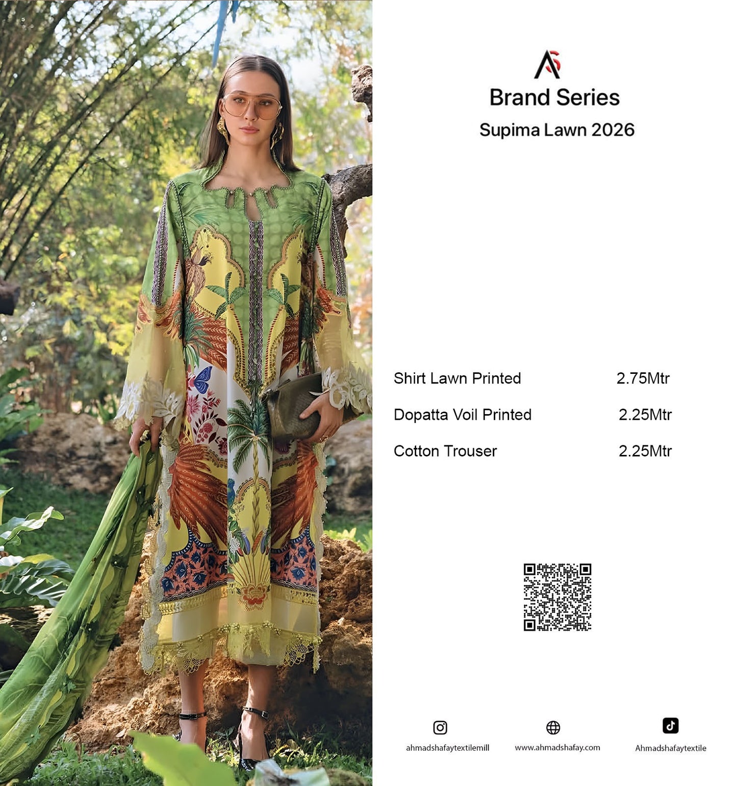 Supima Lawn 3Pc Unstitched Suit Vol-02