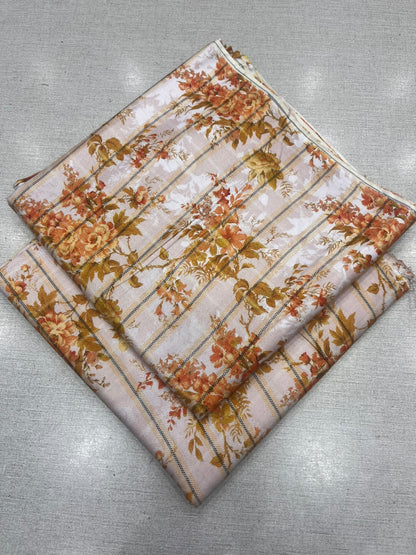 2Pc Zari Linen Same Printed Unstitched Suit 296