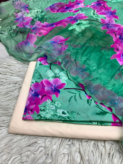 90x88 3Pc Premium Lawn Suit Vol-0020