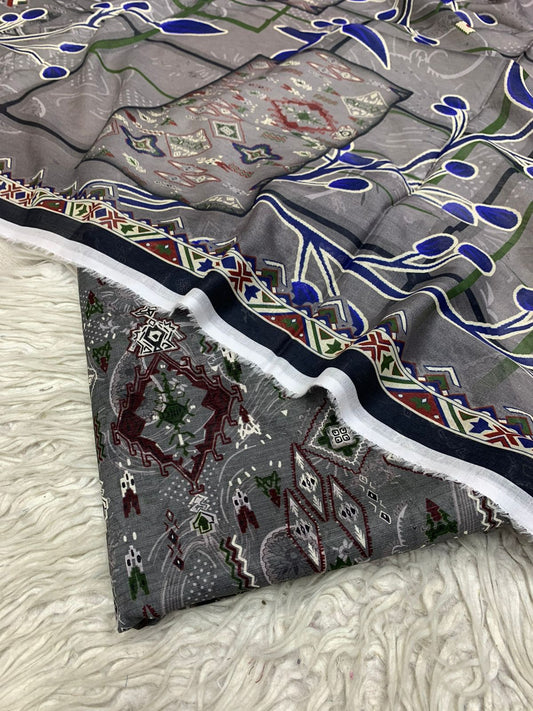 Sapphire 3Pc Bana Dora Lawn Unstitched Suit Vol-0127