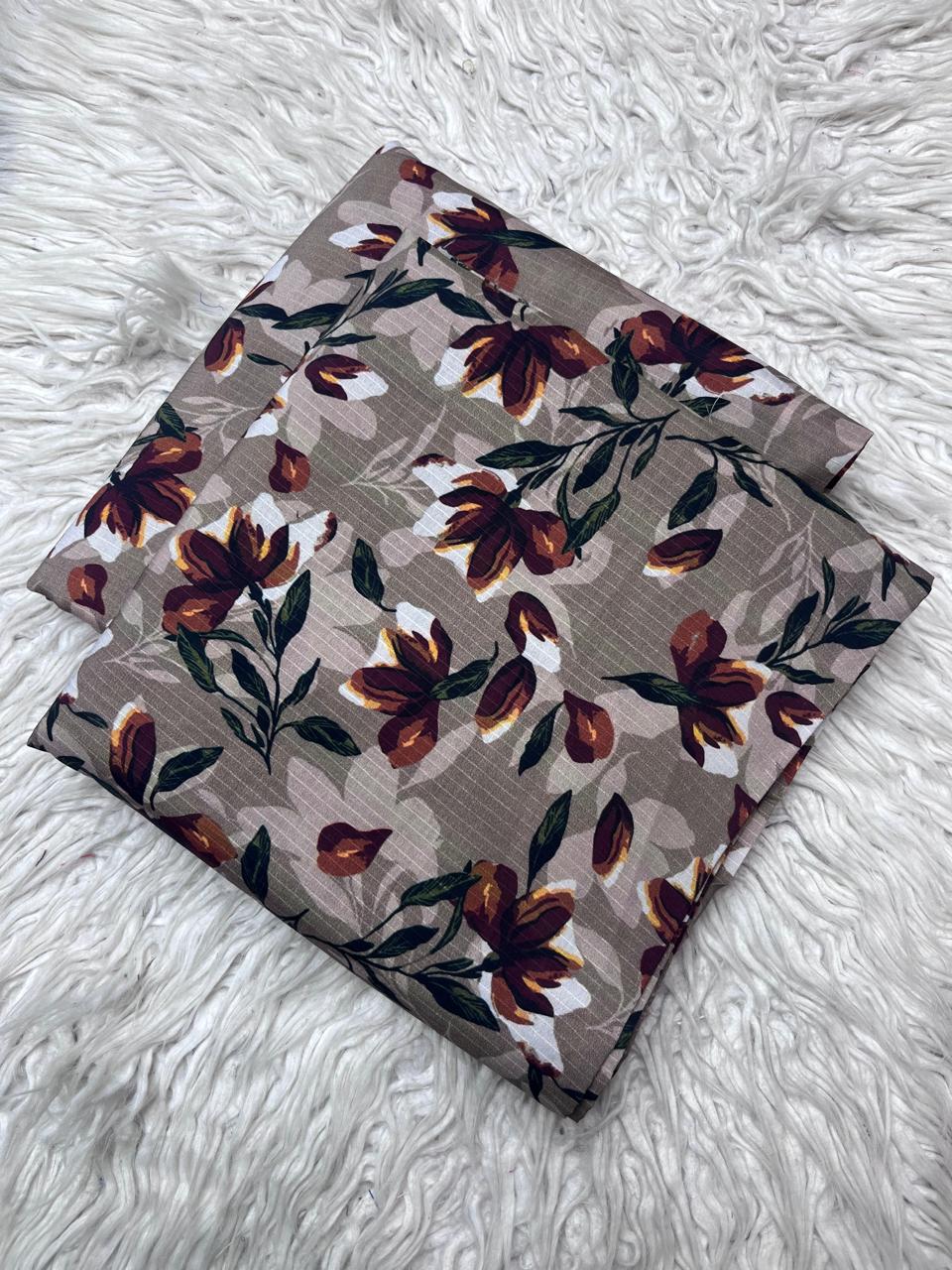 2Pc Bana Dora Linen Allover Suit Vol-3171