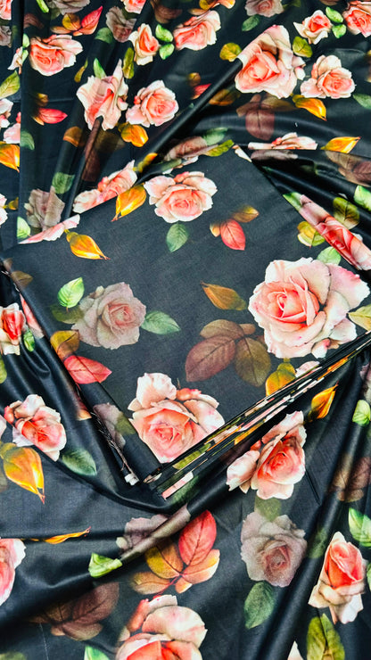 2 PC Linen Allover Unstitched Suit D-27228