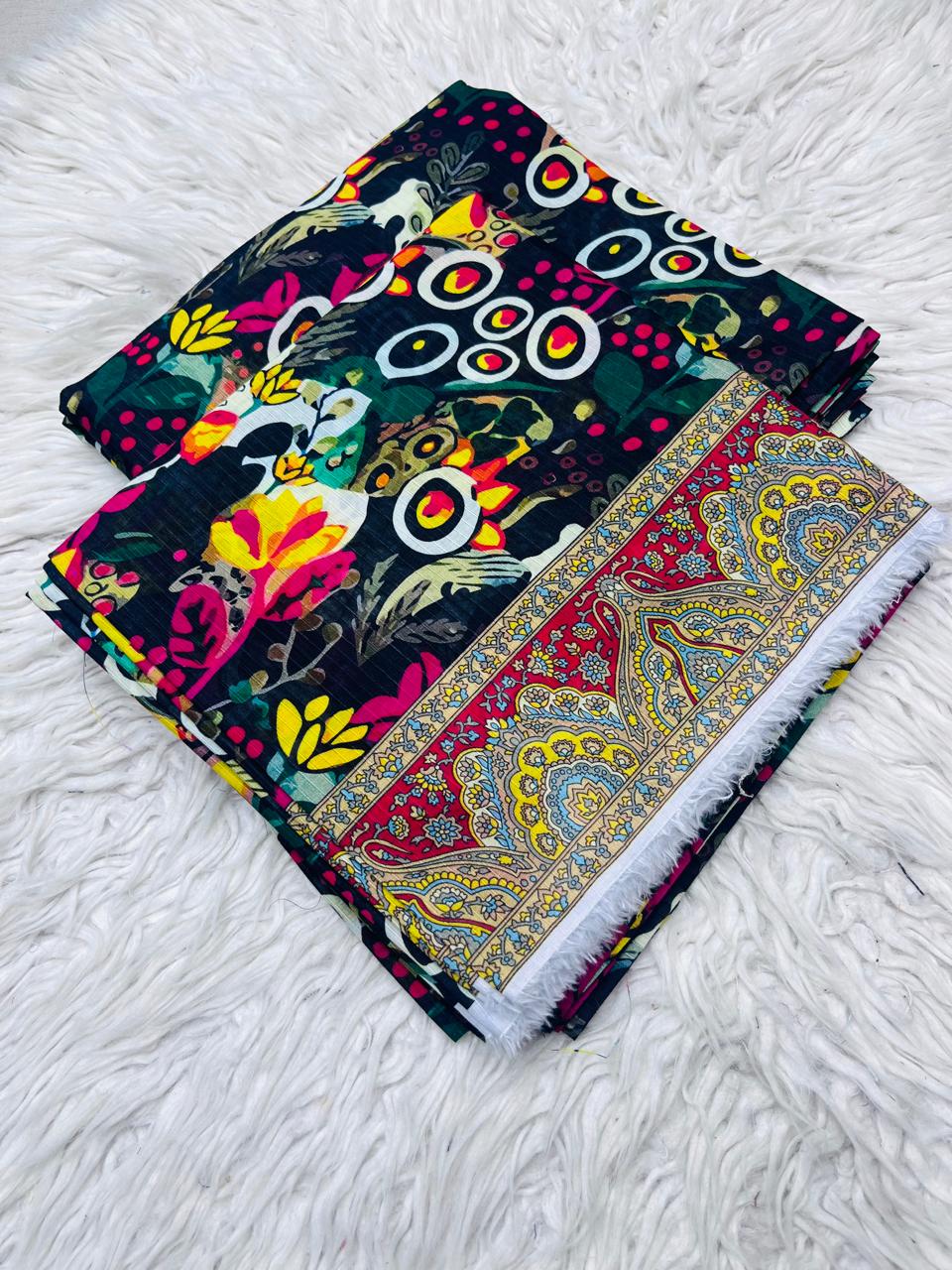 2Pc Sapphire Lawn Bana Dora Allover Unstitched Suit Vol-0119