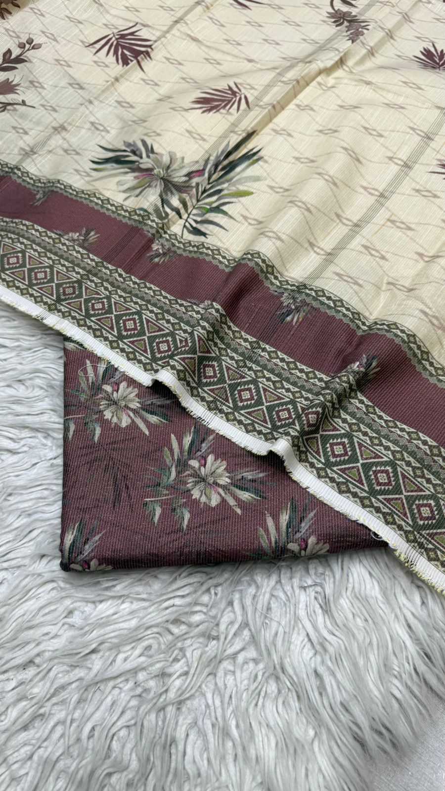 3Pc Chamki Khaddar Unstitched Suit Vol-0132