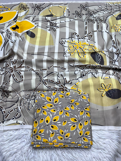 3Pc BanaDora Linen Allover Suit - 404