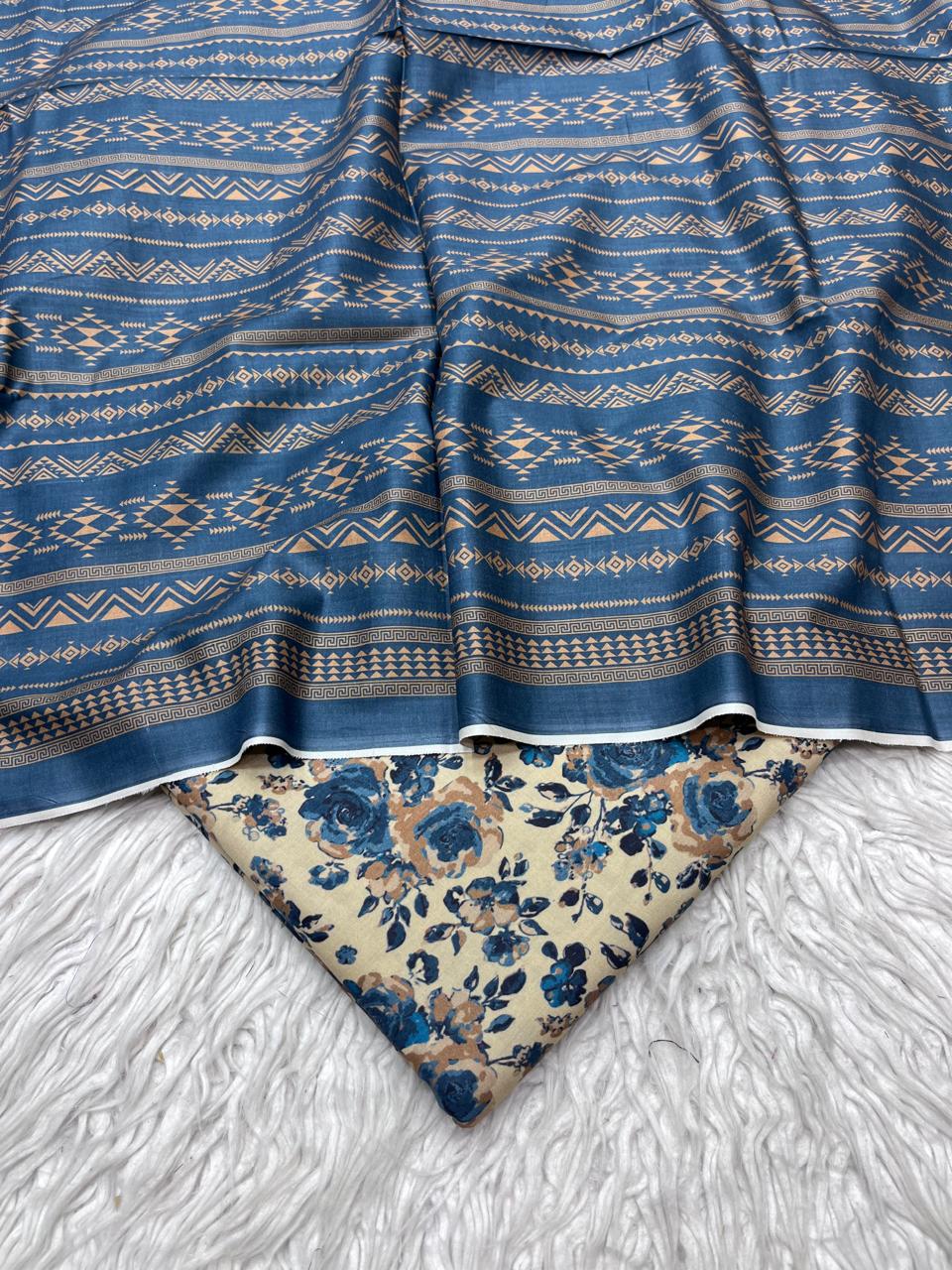 3Pc Crystal Linen Allover Suit Vol-0121