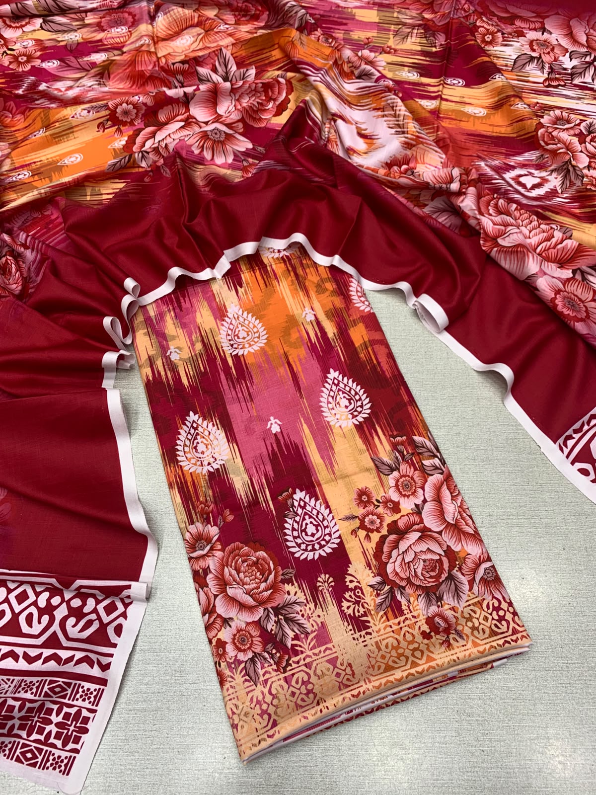 2Pc Staple Kameez & Dupatta Unstitched Suit 04