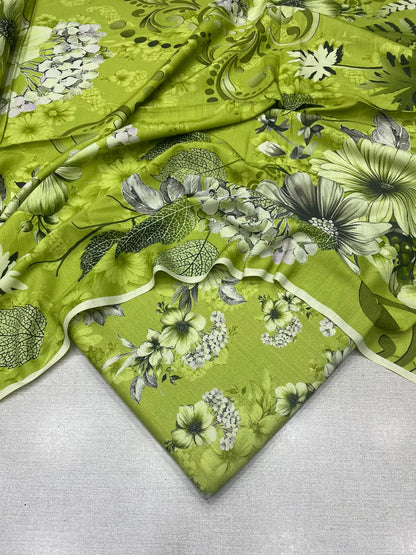 3Pc Slub Dhanak Unstitched Suit 0157