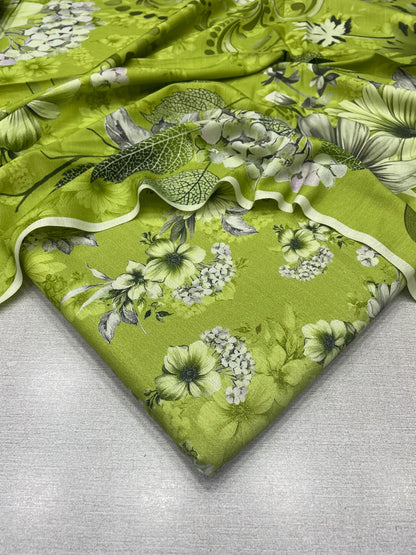 3Pc Slub Dhanak Unstitched Suit 0157
