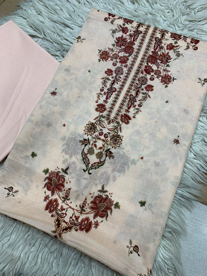2Pc Sapphire Lawn Shirt & Dyed Trouser Unstitched Suit Vol-0202