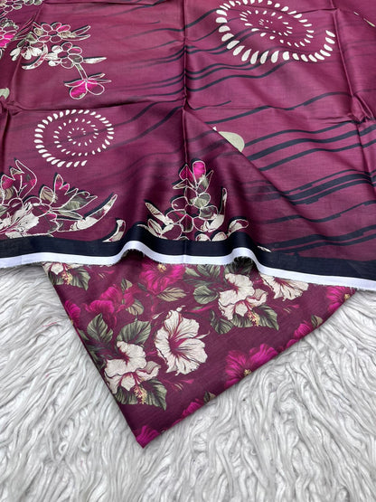 3Pc Lawn Allover Digital Printed Unstitched Suit Vol-0145