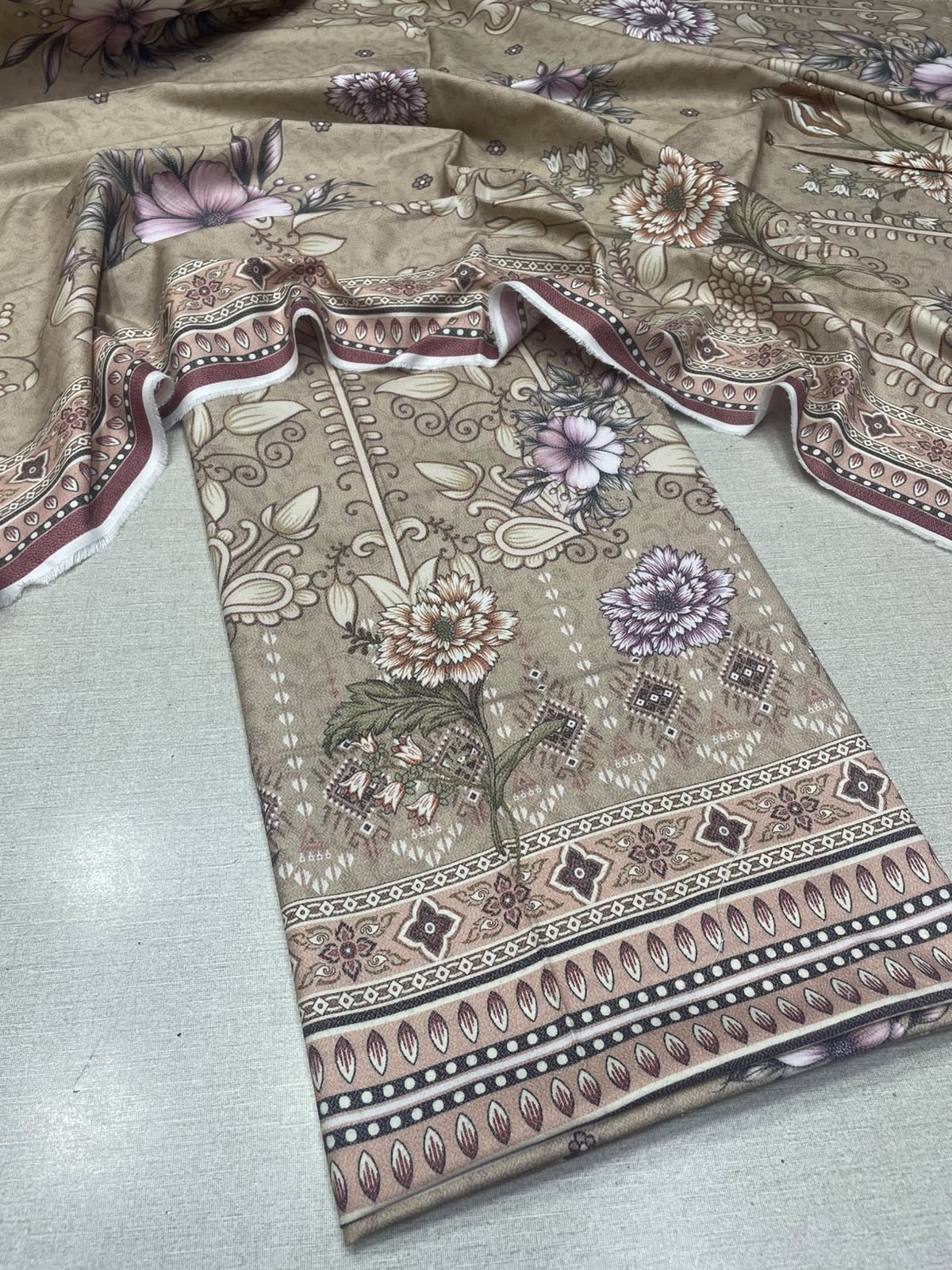2Pc Dhanak Kameez & Dupatta Unstitched Suit 74