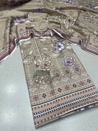 2Pc Dhanak Kameez & Dupatta Unstitched Suit 74