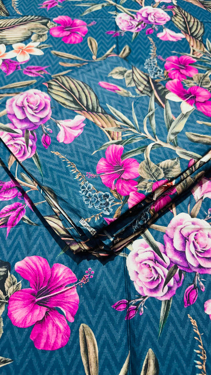 2 PC Linen Allover Unstitched Suit D-30644