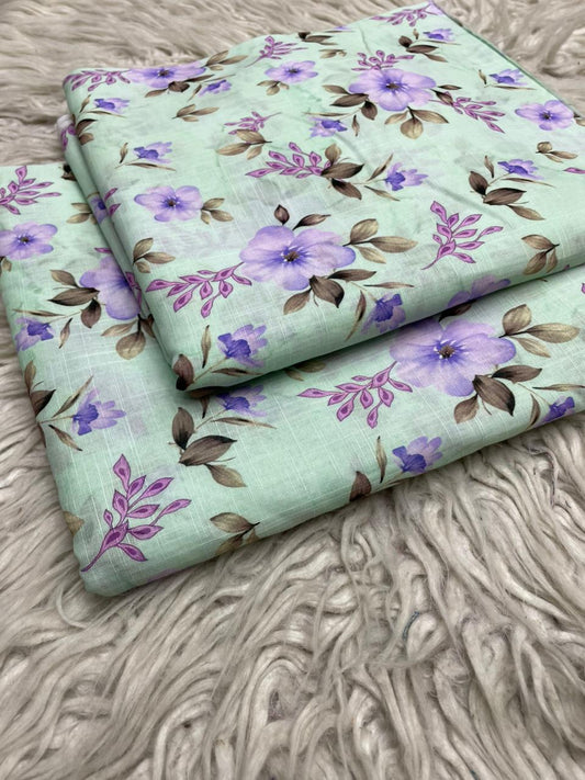 2Pc Supima Cross Slub Lawn Suit  Vol-25