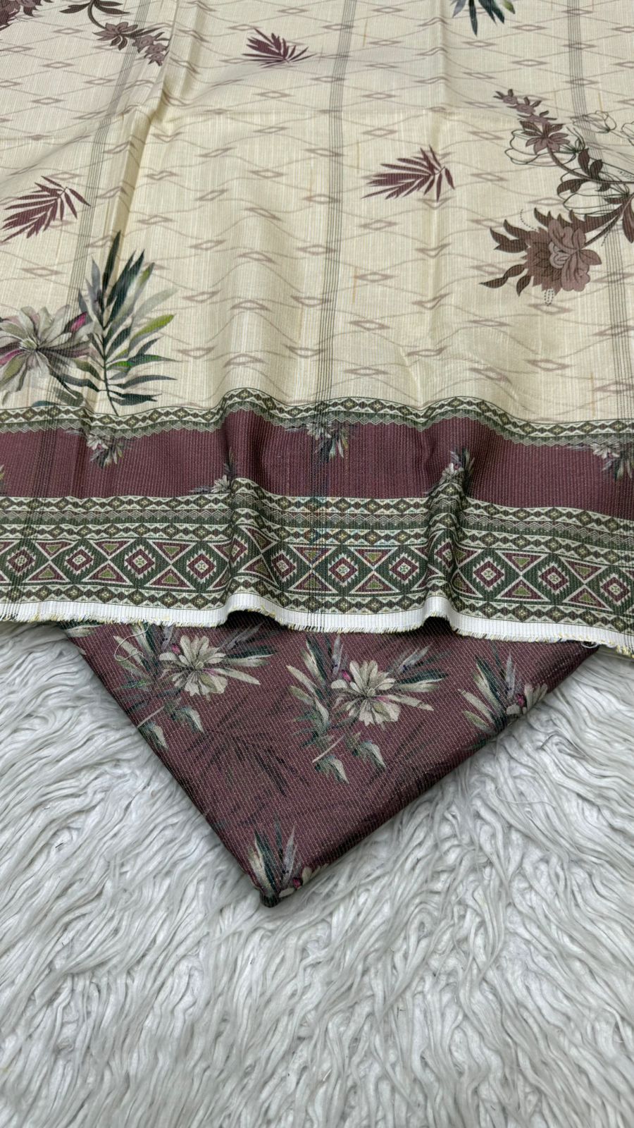 3Pc Chamki Khaddar Unstitched Suit Vol-0132