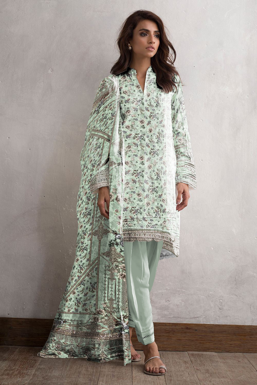 3Pc Lawn Bana Dora Unstitched Suit 37408