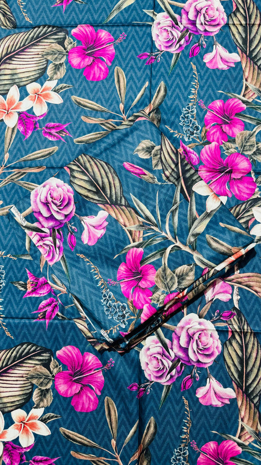 2 PC Linen Allover Unstitched Suit D-30644