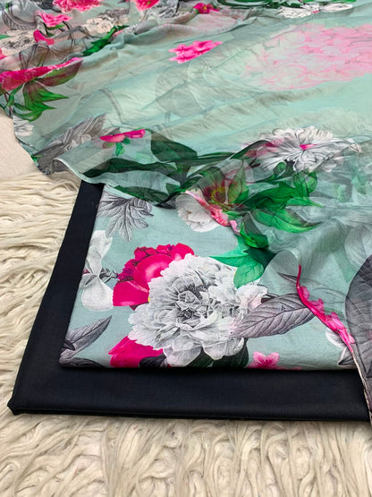 90x88 3Pc Premium Lawn Suit Vol-0020