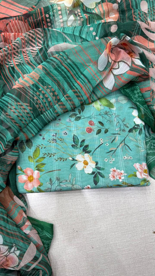 3Pc Luxury Nino Lawn with Chiffon Dupatta Vol-306