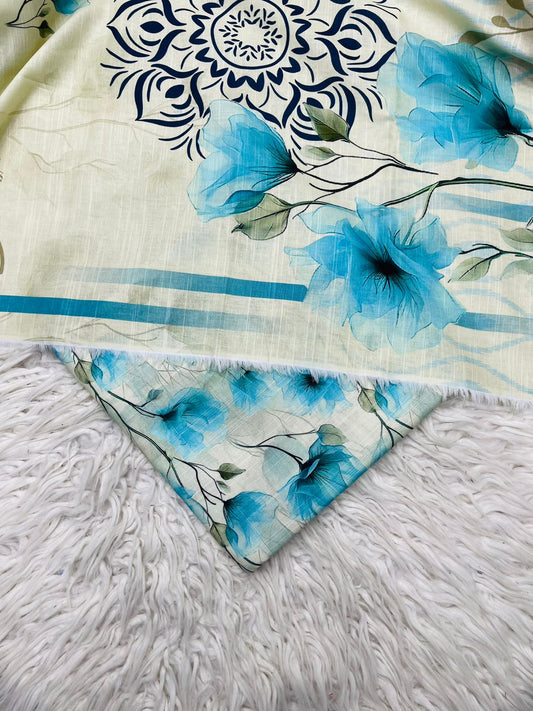 2Pc Kameez & Dupatta Slub Khaddar Suit - 0085