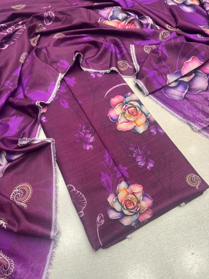 2Pc Dhanak Kameez & Dupatta Unstitched Suit 76