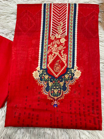 2Pc Printed Lawn Unstitched Suit 68