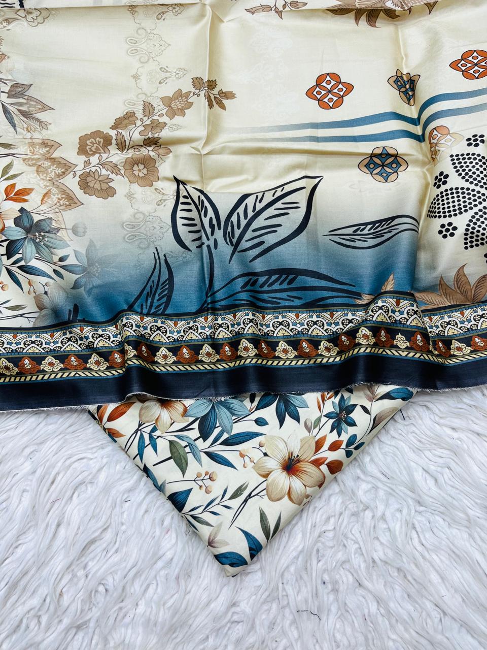 3Pc Crystal Linen Allover Suit Vol-0121