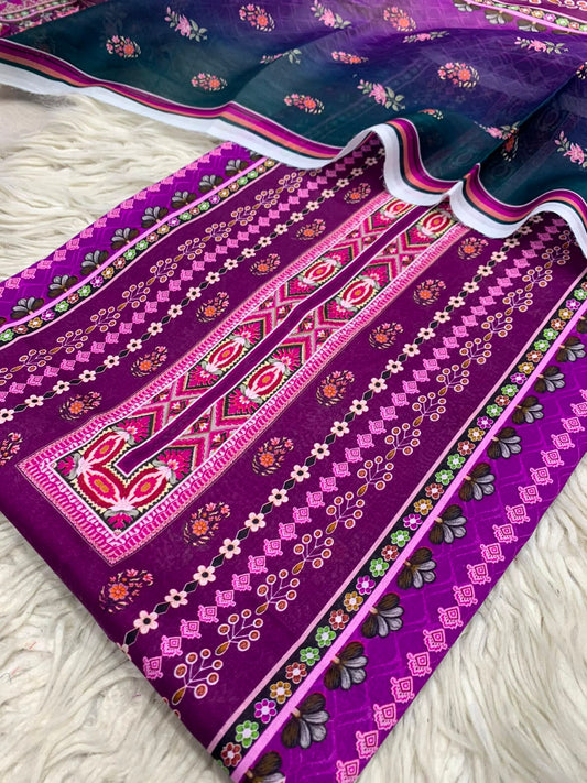 2Pc Printed Lawn Kameez & Dupatta 68