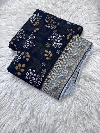 2Pc Sapphire Lawn Bana Dora Allover Unstitched Suit Vol-0119