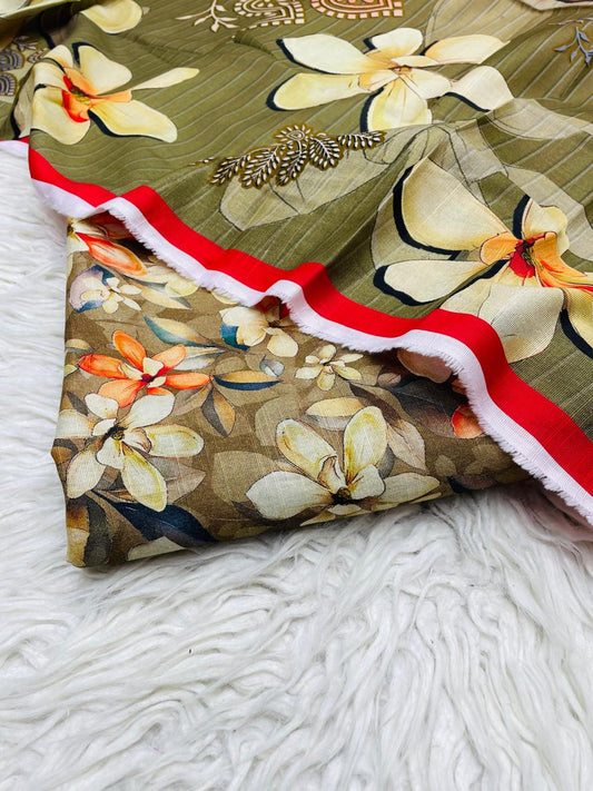 3 PC Slub Khaddar Unstitched Suit Vol-0108