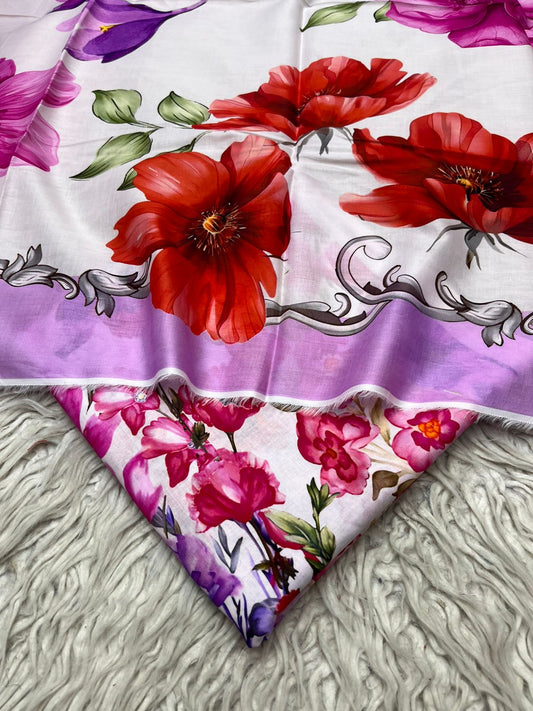 2Pc Supima Lawn Kameez & Duppata Printed Suit  Vol-02