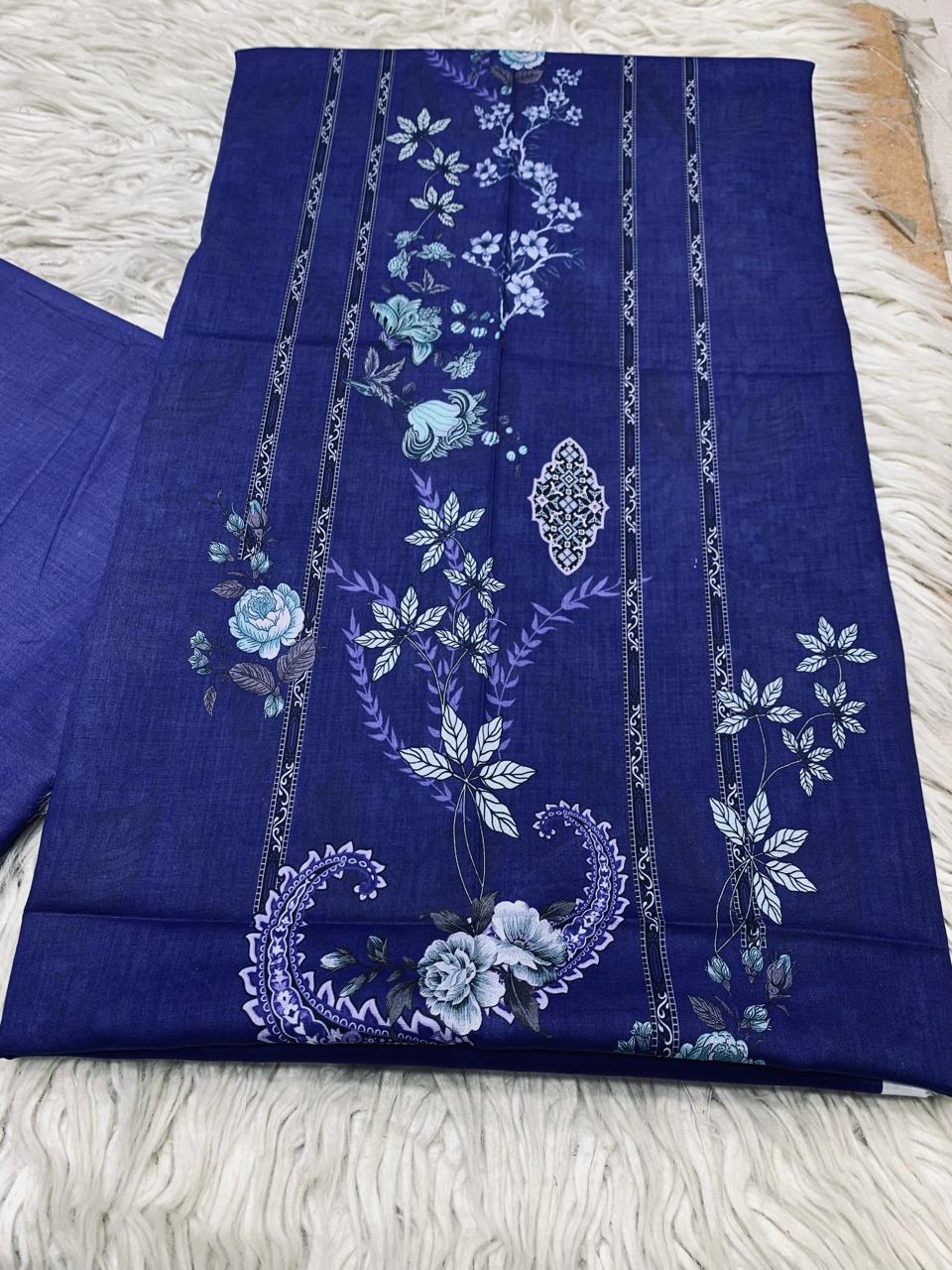 2Pc Noura Print Lawn Suit Vol-0140