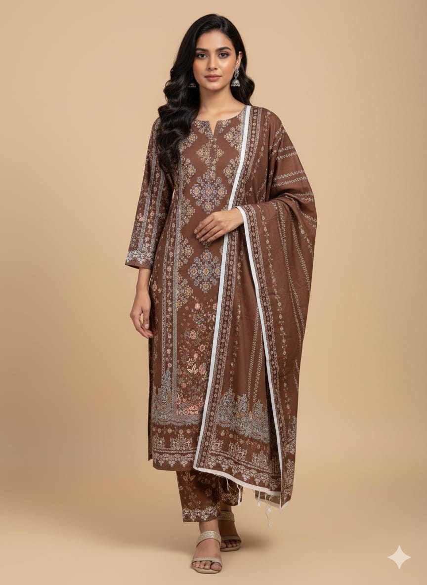 NOURA 3 PC UNSTITCHED SUIT VOL-0080
