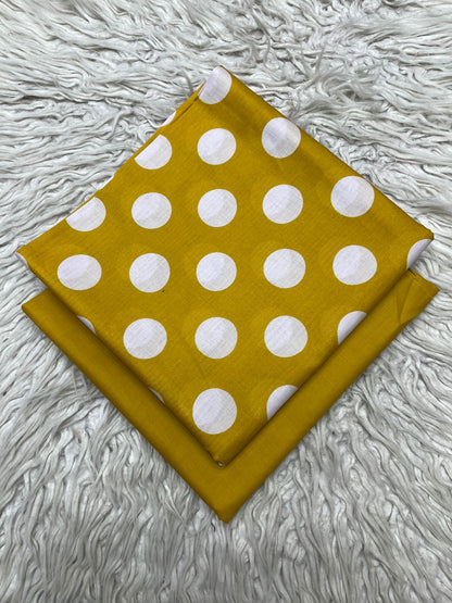 90x88 2Pc Bareeze Lawn Polka Dots Kameez & Dyed Trouser Printed  Suit Vol-0208