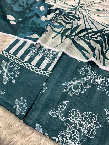 2Pc Supima Lawn Kameez & Duppata Printed Suit  Vol-3213