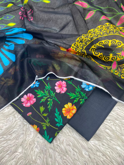 3Pc Lawn Digital Printed Unstitched Suit 15