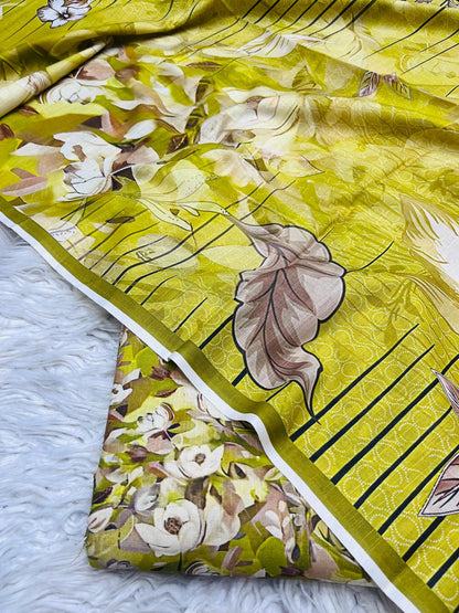 3Pc Slub Khaddar Unstitched Suit Vol-0124