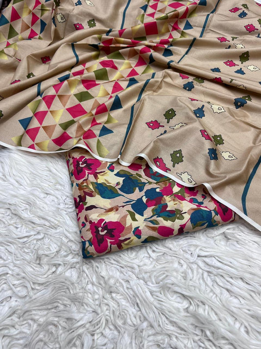 3PC Slub Khaddar Allover Suit - 0083