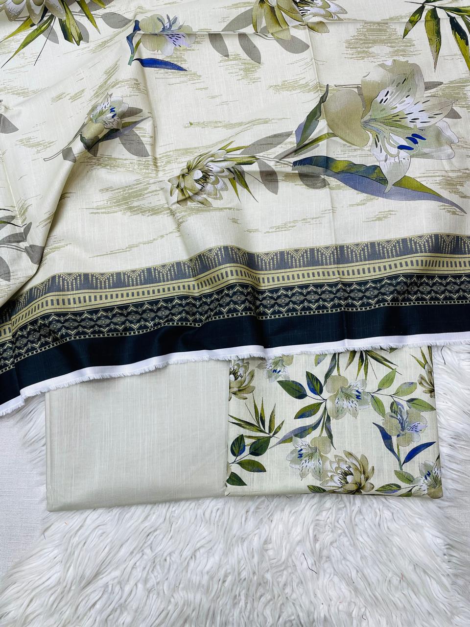 3 PC Slub Khaddar Suit Vol-0103